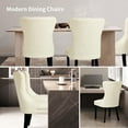 thumbnail image 6 of Subrtex Modern PU Leather Dining Chairs Set of 2, Wingback with Button Tufted Back & Nailhead Trim, White, 6 of 7