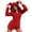 Red, variant on RYRJJ Womens Plush Hooded Jumpsuit Sherpa Fuzzy Pajamas Long Sleeve Cute One Piece Onesie Winter Warm Short Rompers Sleepwear(Red,L)