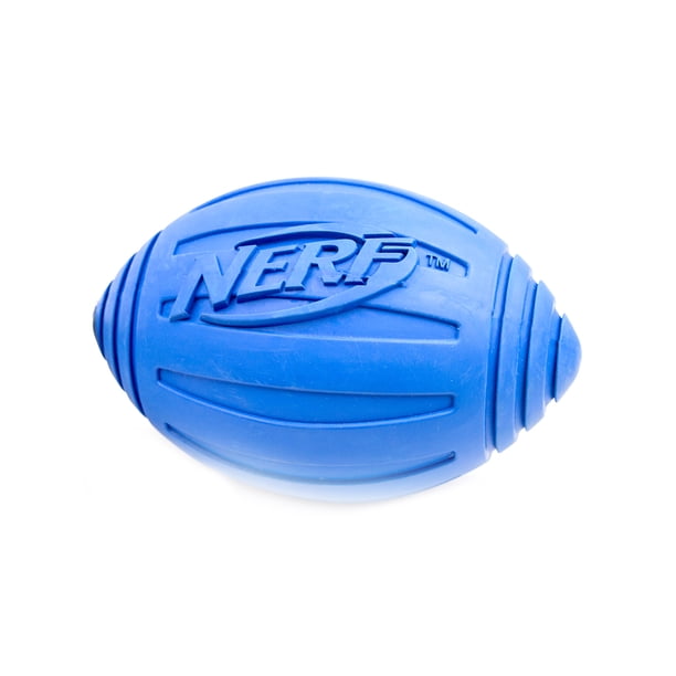Nerf 7345 Dog Squeak Toy Football, Blue