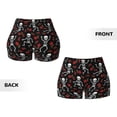 thumbnail image 6 of Yiaed Skeleton with Roses Print Women's Athletic Shorts Running Shorts Sporty Short High Waisted Elastic Workout Shorts for Yoga Gym Running & Sports -Medium, 6 of 8