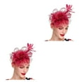 thumbnail image 4 of Minnieouse Tocado de boda con flores para el pelo, mano de obra fina, exquisito adorno europeo, colgante de cabeza multiusos, púrpura-rojo Rojo púrpura 2piezas, 4 of 6