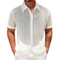 thumbnail image 2 of Camisa de Capa Base Al Aire Libre de Manga Larga de los Hombres de Verano Casual de Color Sólido de Punto con Cuello Abierto, Top de Manga Corta Transpirable, 2 of 7