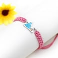 thumbnail image 5 of Uloveido Handmade Religious Braided Hot Pink Rope Bracelets with Blue Triangle Mountain Mustard Seed Charm Unisex Mountain Bracelet Y2940, 5 of 8