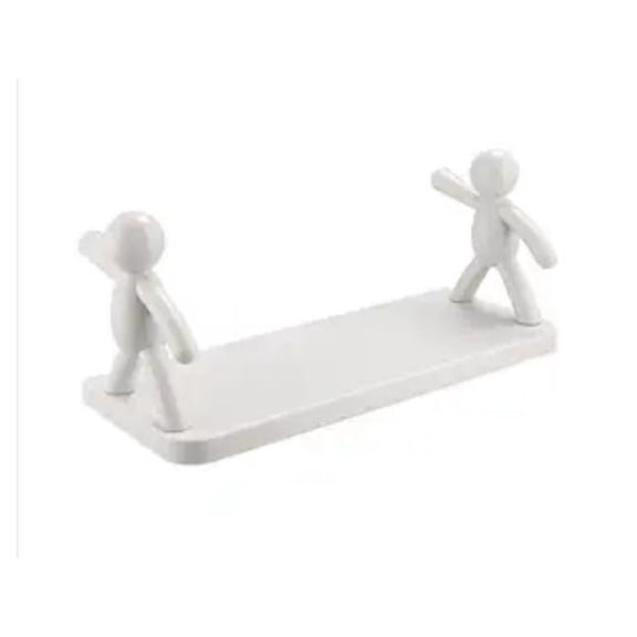 Clearance Under $4.46! 1Pc Wall Shelf Organizer with Hooks for Small Items (One Size, Grey)