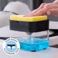 thumbnail image 2 of Dish Soap Dispenser and Sponge Holder for Kitchen Sink, 2 in 1 Soap Pump Dispenser with 1 Sponge, 2 PCS Black, 2 of 6