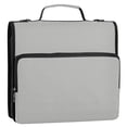 thumbnail image 2 of Haosy 3 Ring Zipper Binder with Shoulder Strap Waterproof Trapper Keeper 2 Inch D-Ring 500 Sheets Capacity, Gray, 2 of 7