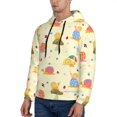 thumbnail image 3 of Naloa Colorful Cartoon Snail Men's Casual Hooded Collar Drawstring Hoodies Pullover Sweatshirts Casual Long Sleeve Shirts-Medium, 3 of 7