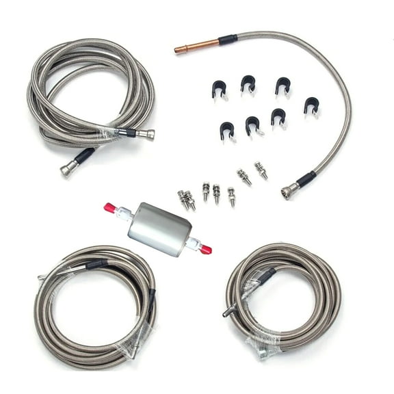 SS Braided Fuel Feed Line Kits For GMC Chevrolet Silverado Gas Flex Ext Cab Automotive Fuel Line Replacement Repair
