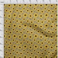 thumbnail image 4 of oneOone Cotton Silk Light Brown Fabric Floral Sunflower With Honey Bees Craft Projects Decor Fabric Printed By The Yard 42 Inch Wide, 4 of 4