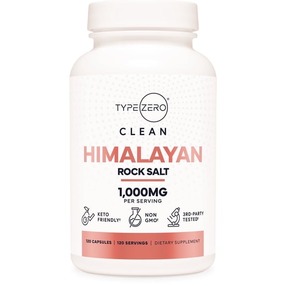 TypeZero Himalayan Rock Salt Capsules (120 Capsules) (1000mg per serving)