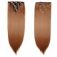 thumbnail image 1 of Extensiones de cabello Benehair con clip, 8 piezas, 23 pulgadas, postizos sintéticos largos y rectos, extensiones de cabello castaño claro, postizos de doble trama para mujeres, cabeza completa, Cospl, 1 of 5