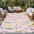 thumbnail image 2 of Pink Spring Floral Outdoor Rug for Patio/Deck/Porch, Non-Slip Large Area Rug 6 x 9 Ft, Flowers Botanical Elegant Pastoral Indoor Outdoor Rugs Washable Area Rugs, Reversible Camping Rug Carpet Runner, 2 of 8