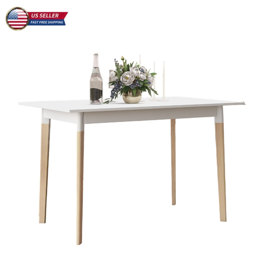 FurnitureR Dining Table - 150cm Vintage Wood Pattern Table With Metal Legs | Fits 4-6 People, Great For Kitchen, Dining & Living Rooms-693651
