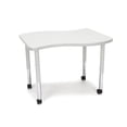 thumbnail image 2 of OFM Adapt Series Large Wave Standard Table - 25-33″ Height Adjustable Desk with Casters, White (WAVE-L-LLC), 2 of 10