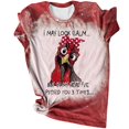 thumbnail image 2 of Puntoco Moda Mujer Casual Día de Acción de Gracias Chick Impresión Tie-Dye O-cuello Camiseta de manga corta suelta tops Puntoco Puntoco-1258, 2 of 6