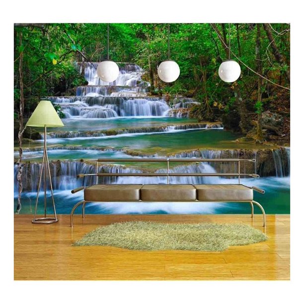 wall26 Deep Forest Waterfall in Kanchanaburi, Thailand Removable
