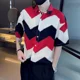 thumbnail image 4 of Camisa de hombre con gráfico de rayas empalmadas, camisas de manga corta para hombre Trendyol Xxl, estilo coreano, cosas baratas con 2025 novedades en las redes sociales, 4 of 5
