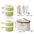 thumbnail image 1 of 18/8 Stainless Steel Thermal Food Container Bento Lunch Box Set, Portable Keep Warm Lunch Container With Insulated Bag Green 2000ml set, 1 of 6