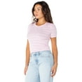 thumbnail image 3 of Celebrity Pink Women's Short Sleeve Pointelle Henley Top, Sizes XS-XXXL, 3 of 5