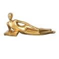 thumbnail image 4 of Esquirla Resin Thinker Statue Golden Decor Collectible Creative Tabletop Ornament Sculpture for Bookshelf Libraries Hotel Study Office Lying on Side, 4 of 8