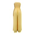 thumbnail image 4 of Womens Summer Jumpsuits Overalls Tube Sleeveless Chiffon Outfits Wide Leg Casual Dressy Pleated Rompers Pocket Ladies Comfy Plus Size 2026 Trendy Outfits Flowy Straight Leg Clothes, 4 of 5