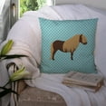 thumbnail image 3 of Shetland Pony Horse Blue Check Fabric Decorative Pillow, 3 of 4