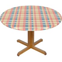 Round Fitted Tablecloth 44 Inch, Colorful Stripes Round Fitted Tablecloth Fitted Stretch Table Cover Reusable Table Cloth Outdoor Tablecloth for Daily Use Kitchen Dining Party Wedding