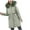 Green, variant on Augper Women's Warm Down Coats Hooded Mid Thickened Winter Down Jackets Faux Fur Collar Fleece Lined Puffer Parka Overcoat