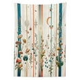 thumbnail image 2 of Ambesonne Botanical Outdoor Tablecloth, Woodland Bohemian Stripes, 58"x104", Petrol Blue Salmon White, 2 of 2