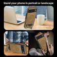 thumbnail image 3 of Dteck Magnetic Case for Google Pixel 9 Pro, Compatible with MagSafe, PU Leather TPU Bumper Shockproof Protective Cover with Kickstand,Desert Gold, 3 of 6