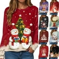 thumbnail image 4 of larppty Christmas Sweatshirts for Women Christmas Sweater Funny Merry Sweatshirt Xmas Holiday Long Sleeve Pullover (Black, XXL), 4 of 9