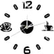 thumbnail image 1 of Kearding DIY café té reloj 3D acrílico espejo pared pegatina Mural calcomanías arte hogar Decoración Decoración del hogar negro Kearding JJ14827-03B, 1 of 3