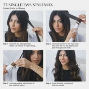 T3 SinglePass StyleMax Professional 1 Ceramic Flat Iron with Custom Heat Automation, 9 Heat Settings, Longer Ceramic Plates, for Straightening, Waving, Curling & Styling