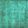 thumbnail image 1 of Ahgly Company Indoor Square Abstract Turquoise Blue Contemporary Area Rugs, 8' Square, 1 of 4