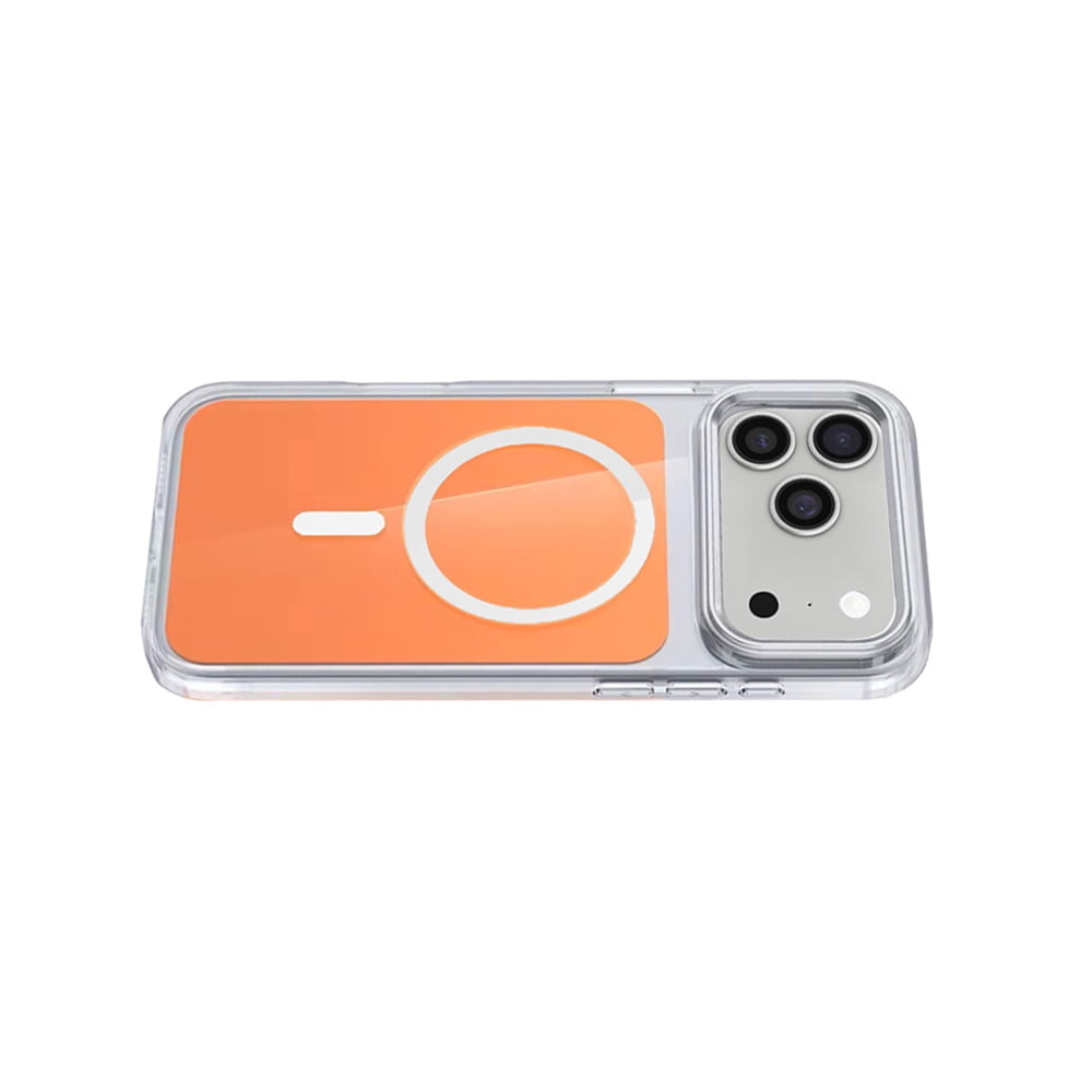 Shock Resistant Transparent MagSafe Case for iPhone 17 Pro Max - Orange