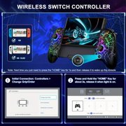 AgbbKmm Switch Controllers,Wireless Switch Pro Controller for Nintendo Switch/OLED Controller, Upgrade Full-Size Ergonomic One Piece Handheld Controller with Programmable, TURBO, Vibration