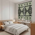 thumbnail image 4 of Sage Green Boho Kitchen Curtains, Southwest Aztec Abstract Geometric Light Filtering Window Curtain Panels, 2Pcs Rod Pocket Window Treatments Set for Living Room Bathroom Bedroom 42x63 Inches, 4 of 9