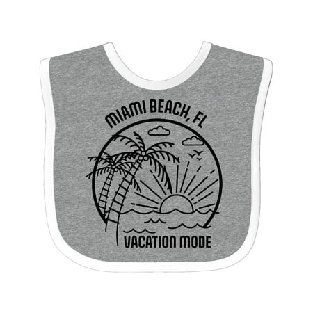 

Inktastic Summer Vacation Mode Miami Beach Florida Gift Baby Boy or Baby Girl Bib