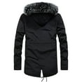 thumbnail image 5 of IYTR Comfy Mid-Length Hooded Cardigan Jackets Coat with Pocket Solid Color Long Sleeve Jacket Zipper Hooded Neck Mens Winter Jacket Black XL, 5 of 5