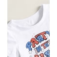 thumbnail image 5 of Bagilaanoe 4th of July Clothes for Toddler Baby Girls Letters Print Short Sleeve T-Shirts Tops + A-Lined Short Skirt 3M 6M 9M 12M 18M 24M 3T Kids 2pcs Independence Day Skirt Set, 5 of 8