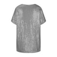 thumbnail image 5 of Plus Size Sequin Tops for Women Sparkly Blouses Dressy Casual Loose Fit Sexy Deep V Evening Party Shirts, 5 of 6