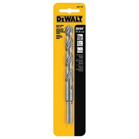 UPC: 0885911248778 | DEWALT DW1129 G Jobber Drill Bit  29/64 in Dia  5-3/4 in OAL  Parabolic Flute  29/64 in Dia Shank  Round Shank