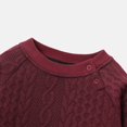 thumbnail image 4 of PatPat Newborn Gift Baby Boy/Girl Solid Knit Long-sleeve Warm Infant Sweatshirt and Fleece Pants Set Burgundy Size 18-24 Months, 4 of 6