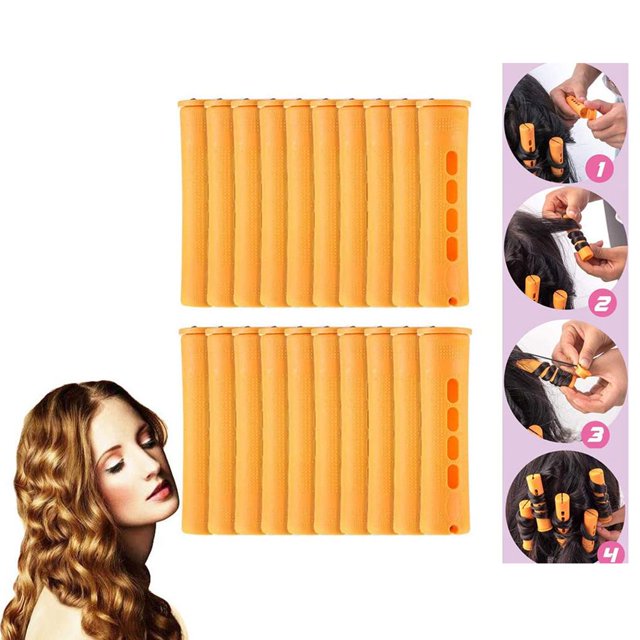 Youkk 20Pcs Hair Perm Rods Set 5 Sizes Hair Rollers Plastic Cold Rods Perming Rods Curlers Hairdressing Styling Tool No.2