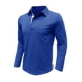 thumbnail image 4 of JTieacloth Mens Button Closure Shirt Men Spring And Autumn Button Round Neck Solid Color Blouse Long Sleeve Pocket Top Bottoming Shirt Blue XL, 4 of 6