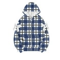 thumbnail image 2 of ZUKMRJPC Women's Vintage Plaid Hoodies Long Sleeve Cute Bow Full Zip Hooded Sweatshirt Fall Winter Warm Comfy Outwear with Pockets, 2 of 3