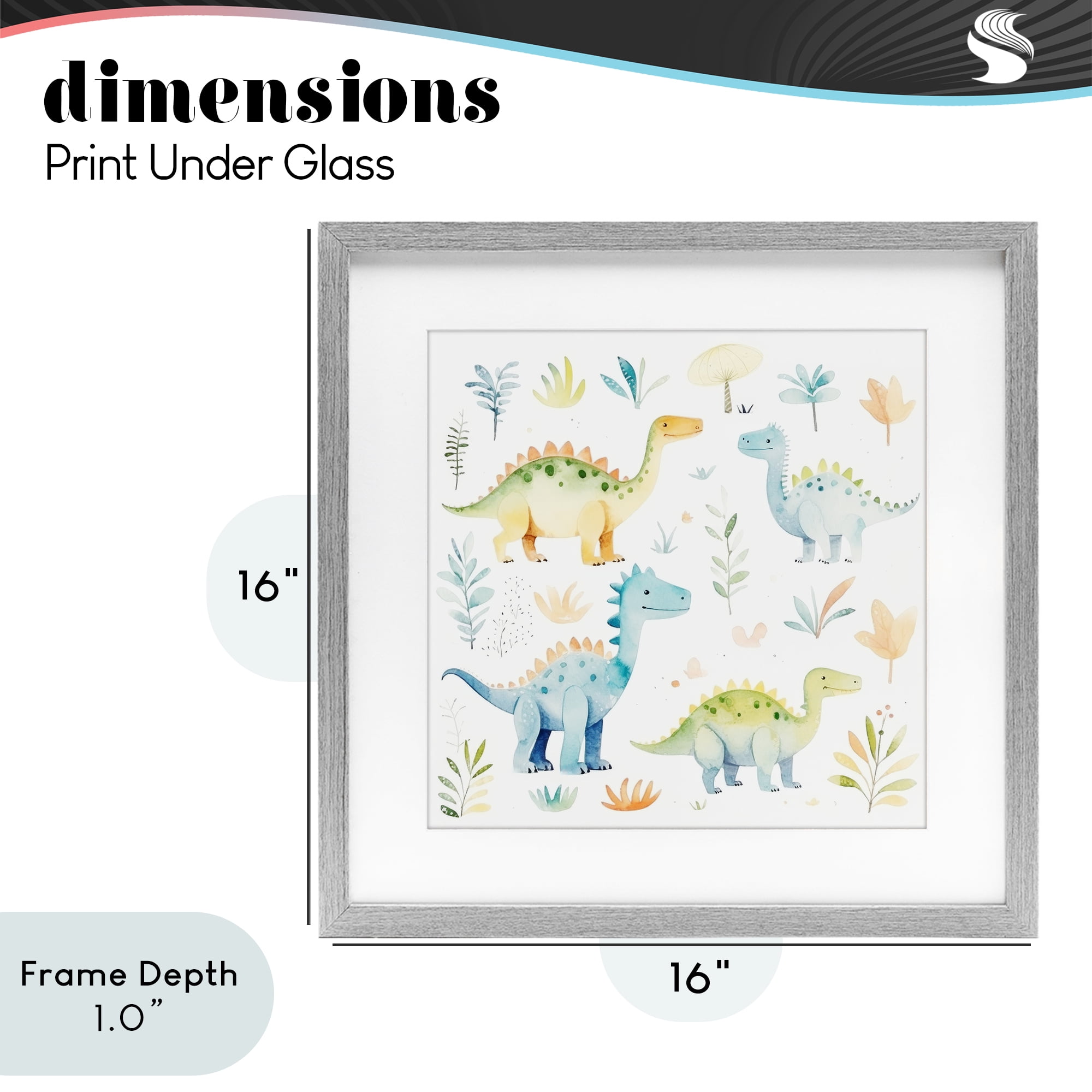 Stupell Industries Different Dinosaur Wonders Gray Framed Print Under Glass, design by Lazar Studio