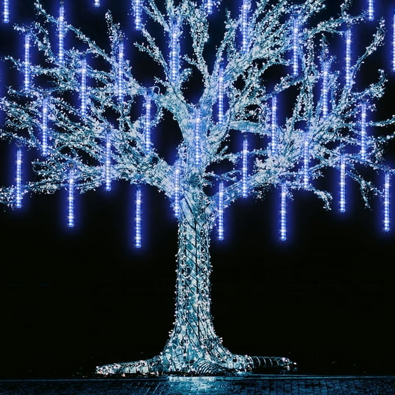 Meteor Shower Rain Lights, 20 inch 10 Tubes 540 LED Falling Raindrop Lights, Christmas Lights for Party Decoration, Blue