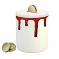 thumbnail image 1 of Horror Piggy Bank, Flowing Blood Horror Spooky Halloween Zombie Scary Help Me Themed Illustration, Ceramic Coin Bank Money Box for Cash Saving, 3.6" X 3.2", Red White, by Ambesonne, 1 of 4