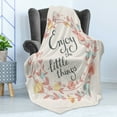 thumbnail image 4 of Enjoy the Little Things Soft Flannel Fleece Blanket, Flower and Leaf Silhouettes with Colorful Dots on Eggshell Backdrop, Cozy Plush for Indoor and Outdoor Use, 60" x 80", Multicolor, by Ambesonne, 4 of 5